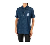 La Martina, ,Blouses & Shirts ,Donna ,Blu ,S Camicia di Jeans a Maniche Corte