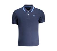 La Martina Blue Cotton Men Polo Shirt - XXL