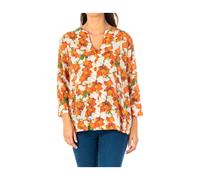 La Martina - Blusa Floreale a Maniche 3/4 Multicolor - -Blouses & Shirts -Donna -Multicolore -S
