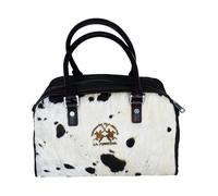 La Martina - Borsa a spalla marrone con effetto animalier - -Bags -Donna -Bianco -ONE SIZE