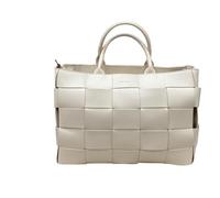 La Martina Borsa Donna Shopper grande con tracolla x la spalla INTRECCIATA 1476T (Panna)