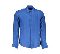 La Martina - Camicia Blu in Lino a Maniche Lunghe - - Shirts - Uomo - Blu - L