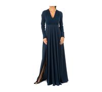 La Martina, ,Dresses ,Donna ,Blu ,L Elegante Vestido Largo de Manga Larga Azul Marino
