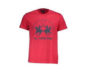 La Martina - Elegante Tee Rosa con Stile Senza Tempo - - Tops - Uomo - Rosso - M