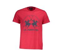 La Martina - Elegante Tee Rosa con Stile Senza Tempo - -Tops -Uomo -Rosso -XL