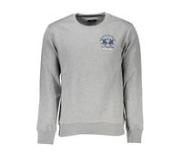 La Martina - Felpa Grigia a Maniche Lunghe con Logo Ricamato - -Sweatshirts & Hoodies -Uomo -Grigio -2XL