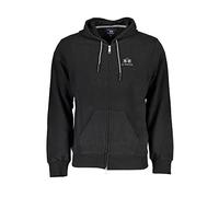 La Martina Black Cotton Men Sweater with Hood - XL