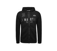 La Martina Giacca di felpa 'Maf305' nero / bianco Uomo La Martina S nero / bianco