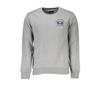 La Martina Gray Cotton Men Sweatshirt - XXL