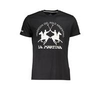 La Martina - Magliette Uomo in Cotone Nera - - Tops - Uomo - Nero - L