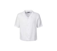 La Martina MCC025 Camicia da Uomo Lino Beige Maniche Corte V-Neck