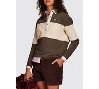 LA MARTINA Polo a righe in jersey di cotone con maniche lunghe 1 Marrone