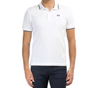 La Martina Polo Uomo BPMP04 Bianco Maglia Maniche Corte con Bottoni L