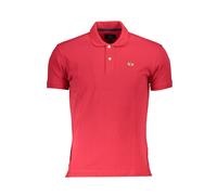 La Martina Red Cotton Men Polo Shirt - S