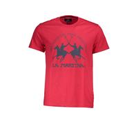 La Martina Red Cotton Men T-Shirt - L