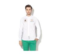 La Martina, ,Shirts ,Uomo ,Bianco ,M Camicia Slim Fit Ricamata