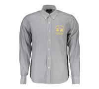 La Martina, ,Shirts ,Uomo ,Blu ,M Camicia Blu a Maniche Lunghe con Colletto Button-Down