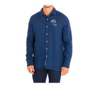 La Martina, ,Shirts ,Uomo ,Blu ,M Camicia classica a maniche lunghe per uomo