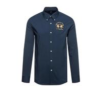 La Martina, ,Shirts ,Uomo ,Blu ,M Camicia in Cotone Elasticizzato Regular Fit