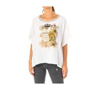 La Martina - T-shirt Ampia a Maniche Corte con Logo - -Tops -Donna -Bianco -M