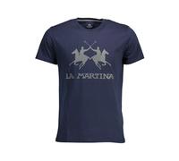 La Martina - T-shirt in cotone elegante blu - - Tops - Uomo - Blu - 2XL