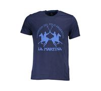 La Martina - Magliette Blu in Cotone- Maniche Corte- Vestibilità Regolare - - Tops - Uomo - Blu - L