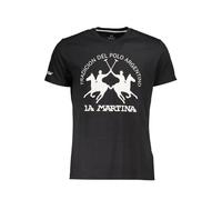La Martina Elegante T-shirt Nera in Cotone con Iconica Stampa Uomo, nero, XX-Large