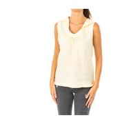 La Martina, ,Tops ,Donna ,Giallo ,S Top in Lino con Cappuccio Senza Maniche