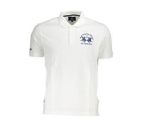 La Martina White Cotton Men Polo Shirt - M