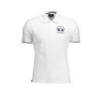 La Martina White Cotton Men Polo Shirt - XXL