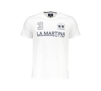 La Martina White Cotton Men T-Shirt - L