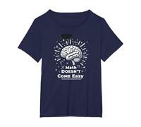 La Matematica è Dura, ma Anche tu Sei Il Potere cerebrale ispiratore Maglietta, Donna Plus-Size, Navy, 2X