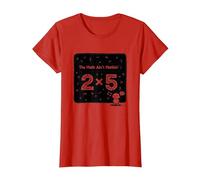 La Matematica Non è Matematica 2x5 Divertente Umorismo matematico Maglietta, Donna, Rosso, 3XL