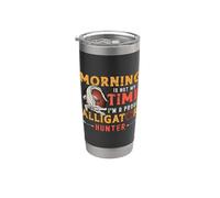 La mattina non è il mio momento Sono un cacciatore di alligatori per amanti della caccia Bicchiere termico in acciaio inox doppia parete