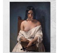 La Meditazione Francesco Hayez, fhy34 Quadro Stampato su Tela Fine Art, Intelaiato Pronto da Appendere, assemblato a Mano, 50x40 cm