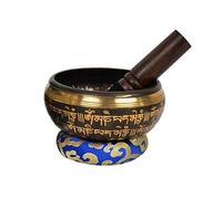 La meditazione tibetano canto ciotola d'oro e nero Art Decor con Piccolo Buddha Crafted Inside. (SINGH-SP-BLK (5BUD) -2)