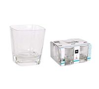 La Mediterranea 52538 Set 4 Bicchieri Palladio Quadro, 350 Cc, Vetro