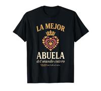 La Mejor Abuela del Mundo Intero Cuore Corona Amor Maglietta