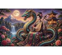 La melodia del drago blu Puzzle 1000 Pezzi,Cartone Di Qualità,Gioco Educativo,Sfida Impossibile,Idea Regalo,Decorazione Casa,Adulti E Ragazzi,dai 14 Anni,Antistress 52x38cm