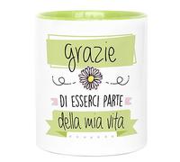LA MENTE ES MARAVILLOSA - Tazza in Ceramica con Frase e Disegno |Grazie di Esserci Parte della Mia Vita| 330 ml Originale Regalo per Persona Speciale, Tazza di Caffè e Tè