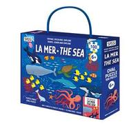 La mer. Voyage, découvre, explore-The sea. Travel, learn and explore: Avec un puzzle ovale de 100 pièces, 1 livre de 32 pages et 1 poster