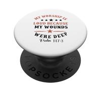 La mia adorazione è forte perché le mie ferite erano un salmo profondo 147:3 PopSockets PopGrip Adesivo