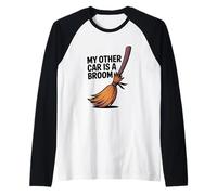 La mia Altra Macchina è Una Scopa Divertente Halloween Maglia con Maniche Raglan