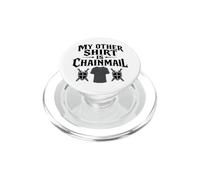La mia altra maglietta è Chainmail, scritta nera medievale divertente PopSockets PopGrip per MagSafe