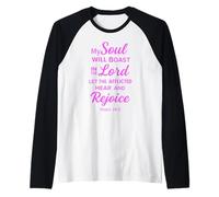 La Mia Anima Si vanterà nel Signore Salmo 34:2 Scrittura Biblica Maglia con Maniche Raglan