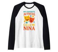 La mia attrice preferita mi chiama Nina Funny Theatre Nina Maglia con Maniche Raglan