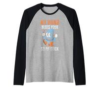 La Mia Bacchetta Batte Il Bastone da Selfie Magia Mago Maglia con Maniche Raglan