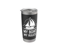 La mia barca le mie regole del capitano una barca a vela la mia barca Bicchiere termico in acciaio inox doppia parete