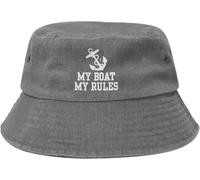 La Mia Barca, Le Mie Regole Uomo Donne Cotone Secchio Cappelli Traspirante Bucket Hat Moda Cappelli di Benna per Viaggi Pesca Estate