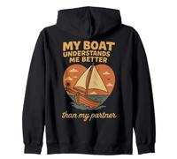 La mia barca mi capisce meglio capitano nautico Felpa con Cappuccio